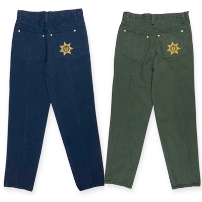 Lote de 2 pares de jeans cónicos verdes azules vintage años 90 Get Used by Elie 32 Foto 1 de 4