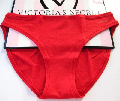 Braguita de bikini de algodón VICTORIA'S SECRET ROSA VS roja S XL brillante bermellón nueva con etiquetas Foto 1 de 4
