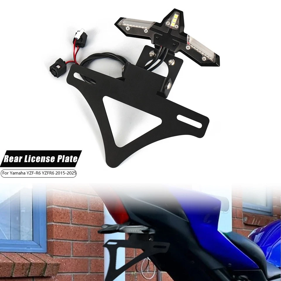Задний держатель для номерного знака поворотник для Yamaha YZF-R6 YZFR6 2015-2025 - Изображение 1 из 4