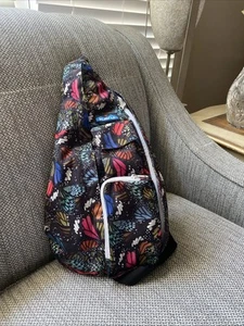 KAVU Original Rope Sling Bag Butterfly Print Canvas Crossbody Backpack Defect - Picture 1 of 19