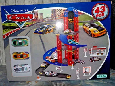 Disney Pixar Cars Parking Super Garage Set with 3 Cars #7, #23 & #37 - Image 1 of 4