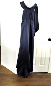 Vera Wang Maids langes Cocktail/Formell/Kleid Kleid 100% Seide Meerjungfrauen Saum blau 2 - Bild 1 von 10