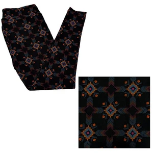 LuLaRoe TC Leggings Fits L XL Black Multicolor Boho Aztec Southwestern Tribal - Picture 1 of 5