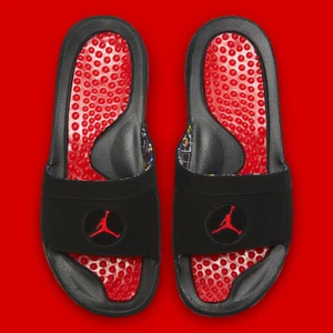 Nike Air Jordan Hydro VIII 8 Retro Slides Playoff Bred Black FD7674-001 sz 10 - Picture 1 of 6