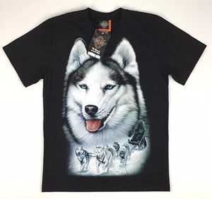 Vintage Rock Eagle Husky Print T-Shirt (Single Stitch) New With Tags - Size M - Picture 1 of 8