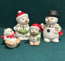 VIntage Homco #5504. 2.5” Snowman Family Figurines. Set Of 4. NIB