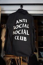 Anti Social Social Club Windbreaker Jacket Medium Black/White 100% AUTHENIC