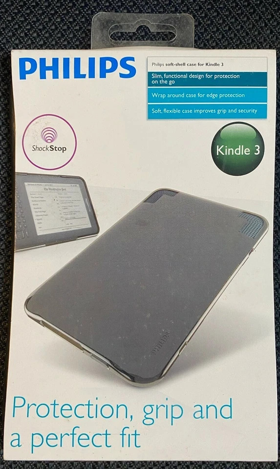 FUNDA Philips Shockstop KINDLE 3 Carcasa Suave Silicona Agarre DELGADO FLEXIBLE NUEVO Foto 1 de 3