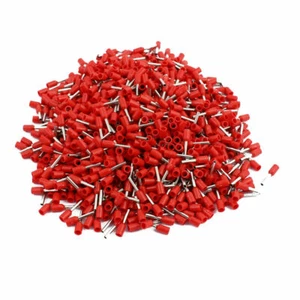 1000 Pcs E7508 20AWG Tube Type Insulated Cable End Terminal Red ✦KD - Picture 1 of 4