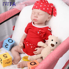 IVITA 18"Realistic Eyes Closed Girl Doll Silicone Reborn Doll Child Toys 3.2kg