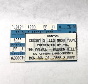 CROSBY STILLS NASH YOUNG - January 2000 DETROIT Concert - TICKET STUB - Picture 1 of 1