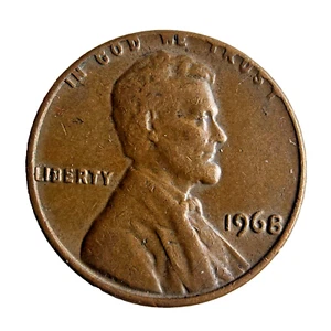 Centavo Lincoln 1968, sin marca de ceca y error en la llanta superior y con “L” en Liberty - Imagen 1 de 8