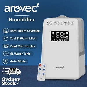 Humidifier Top Fill 6L Large, Ultrasonic, Hybrid Warm Mist, Cool Mist AROVEC - Picture 1 of 8