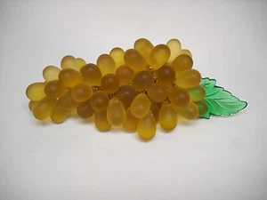 Large Cluster AMBER MURANO GLASS GRAPES-GOLD CHAIN CONNECTORS-VG - Picture 1 of 5