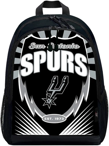 NBA San Antonio Spurs "Lightning" Kids Sports Backpack, 16.5" x 5.5" x 12"… Cover