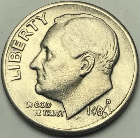 1984 - D Roosevelt Dime - ERROR Cover