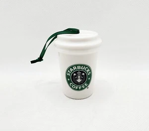 2016 Starbucks Kaffee weiß Hot To Go Tasse Logo Weihnachten Keramik Ornament - Bild 1 von 5