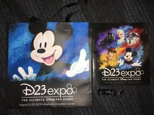Disney D23 Expo 2019 Exclusive Mickey Mouse Tote Bag + Program + Lanyard Set New - Picture 1 of 7