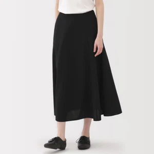 Gonna svasata donna MUJI 100% cotone biologico nera FedEx - Foto 1 di 11