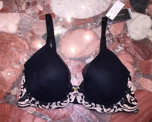 Nwt Natori Federn Gründer Envious Plunge Konturen Schwarz Sexy Netz Uw Bh - Photo 1/7