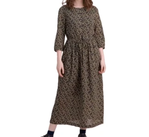 SeaSalt Womens RockDove Midaxi Dress size 18 Pockets ButtonTopDrawstring NavyMix - Picture 1 of 5