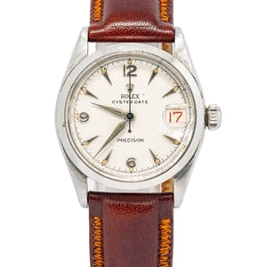 Rolex Oyster Date Precision 6266 SS White Dial Manual Winding Unisex watch 30mm - Picture 1 of 6