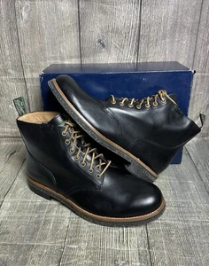 Ralph Lauren Army Boots black leather size 10 Brand New 10uk Men’s - Picture 1 of 10