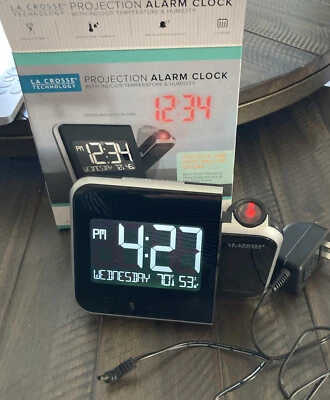 La Crosse Technology Projection Electric Alarm Clock 616-1412 w/ Projection Arm - Image 1 of 4