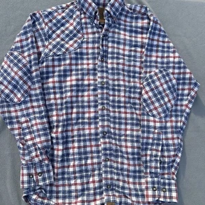 Over Under Langarm Flanell Herren kleine Knopfleiste Baumwolle kariert - Bild 1 von 11