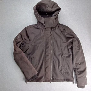 Superdry Jacket Mens 2XL Black Hooded Triple Zip Fleece Lined Windcheater - Picture 1 of 20
