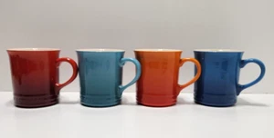 4 Le Cresuet Ombre Rainbow 14oz Stoneware Coffee Mugs 14oz NEW - Picture 1 of 6