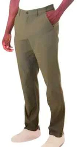 NEW 32 Degrees Cool Regular Fit Chino Mens Pants Stretch, Green Zip Pocket 40x34 - Picture 1 of 4
