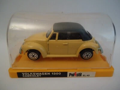 Vintage Volkswagen Beetle 1300 VW Cabriolet Car Toy Polistil EL43 Italy + Box - Image 1 of 4