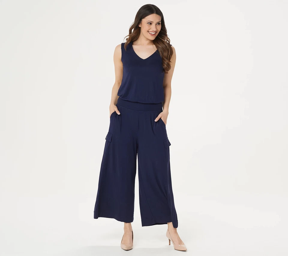 Lisa Rinna Collection Jumpsuit - Evening Navy, Size 1X - Image 1 of 1