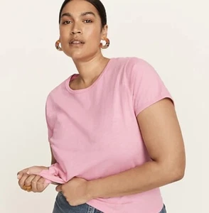 NWT J. Crew '90s Cropped Organic Slub Cotton T-Shirt - Pink - Size X Large - Picture 1 of 3