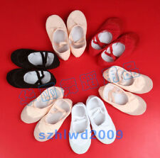 New Adult Ballet Dance Shoes Slippers Canvas Leather Shoes 4 colors US Size 5-9