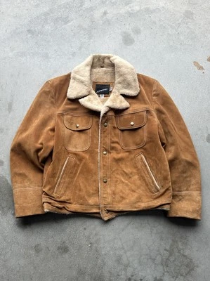 Chaqueta de camionero vintage años 70’s-80’s JCPenney gamuza cuero forrada de piel talla 42 Foto 1 de 4