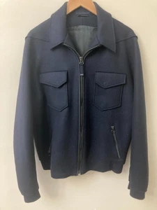 EUC LANVIN Wool Blouson Jacket Navy 50/52IT/Medium/Large - Picture 1 of 19