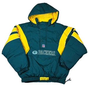 Vintage Green Bay Packers Starter Jacke Herren 2XL Grün Kapuze Pro Line NFL - Bild 1 von 13