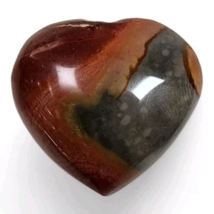 Polychromer Jaspis poliertes Herz Madagaskar 32,7 Gramm - Bild 1 von 2