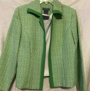 Nice 3pc Pants Suit Shirt SzL Sz 12P Green And White By Korey - Picture 1 of 6