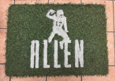 HALL OF FRAMES SPORTS COLLECTIBLES BUFFALO BILLS AUTHENTIC FIELD TURF JOSH ALLEN DOOR MAT - 24”x 30”