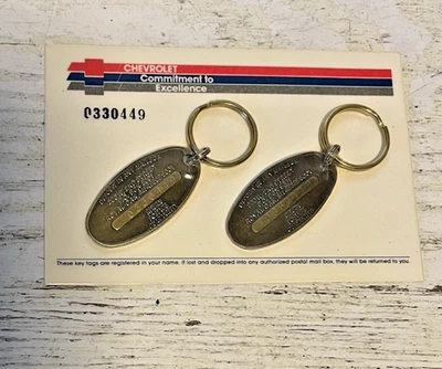 Chevrolet Key Chain Fob Tag Return Postage Brass Vintage Mailbox Drop NOS Sealed - Image 1 of 3