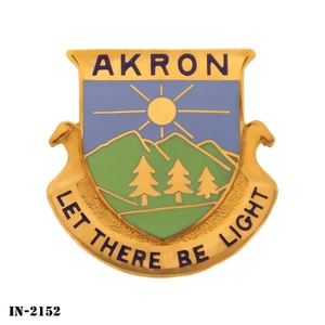 University of Akron ~ US Army ROTC DUI Crest Pin ~ NEW ~ NS Meyer ~ USA - Picture 1 of 2