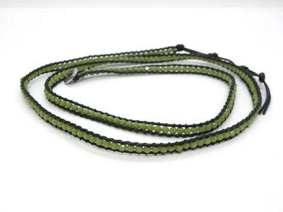 Pulsera Collar Victoria Emerson Firmado Cuero Verde Cordón Cuentas Foto 1 de 4