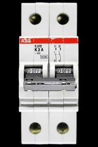 ABB 2 AMP CURVE K 6kA DOUBLE POLE MCB CIRCUIT BREKAER S272 - Picture 1 of 6
