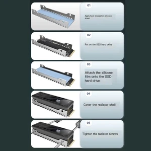 Aluminum M.2 NVMe Heatsink SSDs ARGB Coolers Fan with ARGB Lighting for PC - Afbeelding 1 van 20