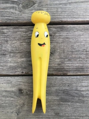 Vintage Rubber Toy Clothes Pin Alan Jay Baby Toy Rubber Face Toy About 9.75" - Image 1 of 4