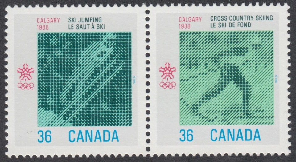 Canada - #1153a Olympic Winter Games -1988 Se Tenant Pair- MNH - Image 1 of 1