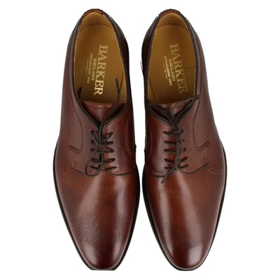 Hombre Barker A281 Skye Zapatos Derby Cereza Grano un-Boxed Ex-Display - Imagen 1 de 4